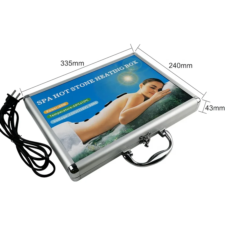 8060 wholesale spa massage heater stone hot stone basalt massage set in box therapy massage kit with heater for body  health