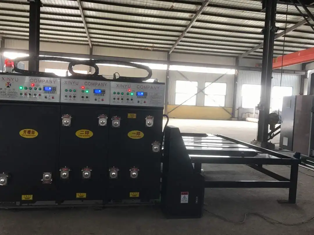 
Chain feeder four colors flexo printing slotting machine 