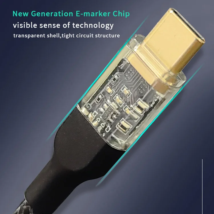 OEM/ODM 1m/2M Transparent tpye-C interface Strong woven Heavy Duty Nylon 27W Fast Data Charging cable for iPhone 13 14 pro max