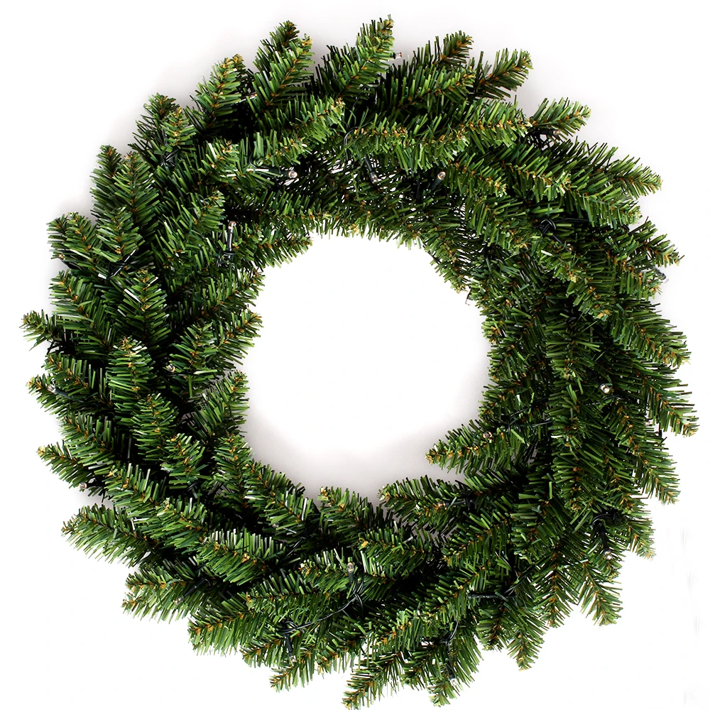 2021 wholesale artificial christmas wreaths 30cm 40cm 50cm large PVC Christmas Wreath frame with led door