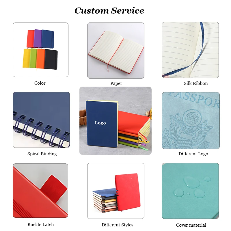 Wholesale A5 A6 A7 Customize Logo Blank Colored Ruled Notebook Hardcover Colored Promotional Advertising Notebook for Students