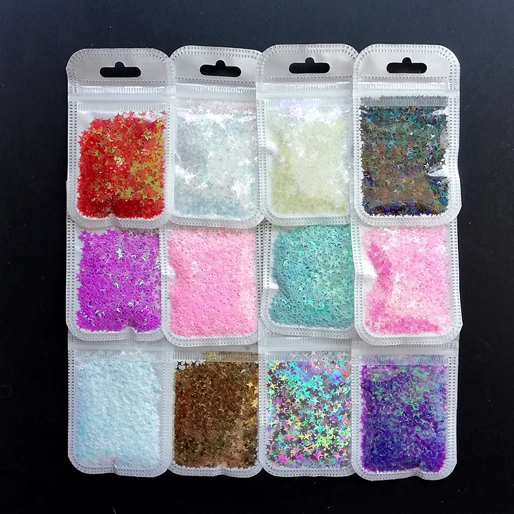 2021 Nail sequin thin style star super flash 4mm nail ornament