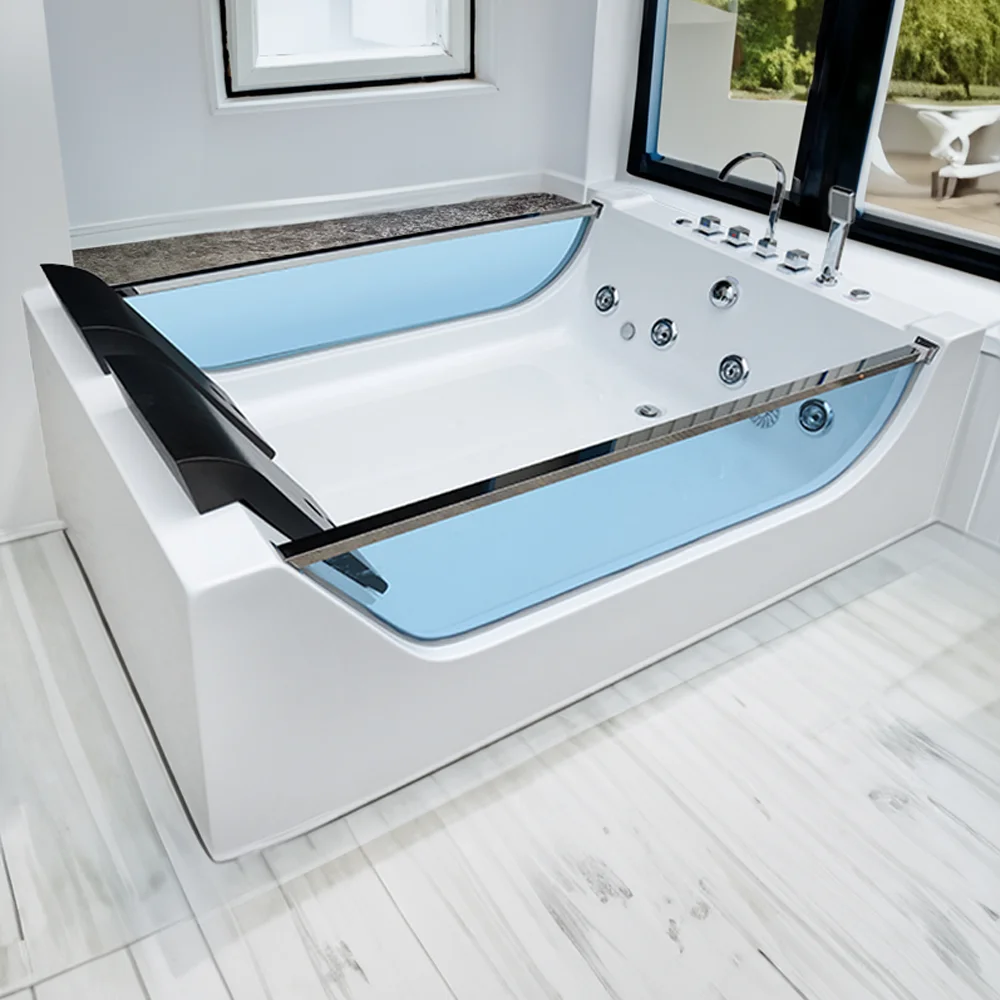 Quality Luxury 2 Person Freestanding Portable Hydrotherapy Spa Whirlpool Massage Indoor Acrylic Bathtub With Jet For Adults