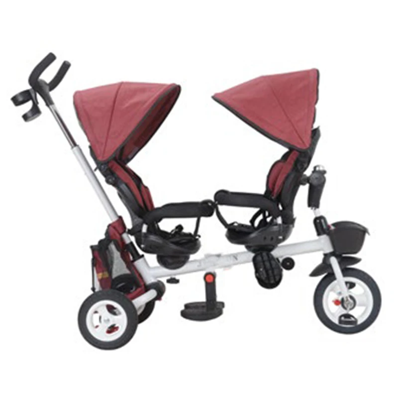 Brightbebe China wholesale high quality baby tricycle for twins double seat baby stroller