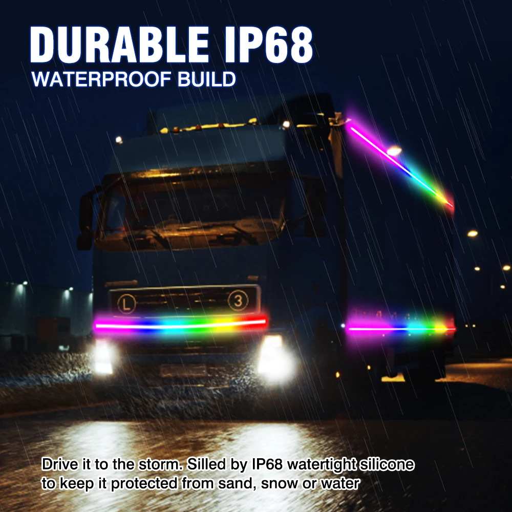 KEEN 24V Strobe Horse Race Dream Color Decorative Flexible led Strip for Truck Van Bus Accessories Underglow Atmosphere Lamp