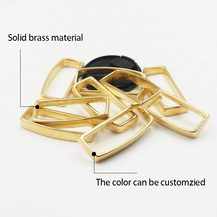 wholesales flexible MOQ solid brass belt keeper leather loop clips