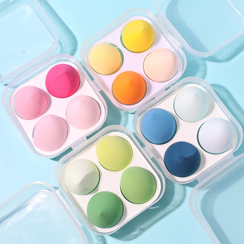 latex free green pink microfiber makeup beauty sponge happy face facial sponge