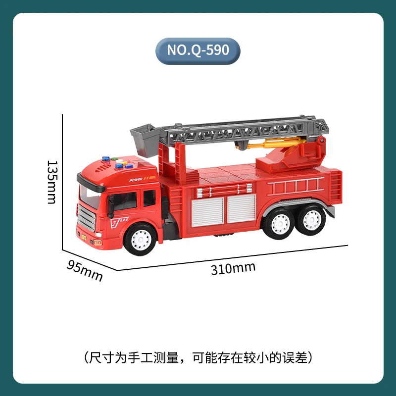 Metal die cast Fire truck toys for kids zinc alloy toy vehicles model car pull back with music and light