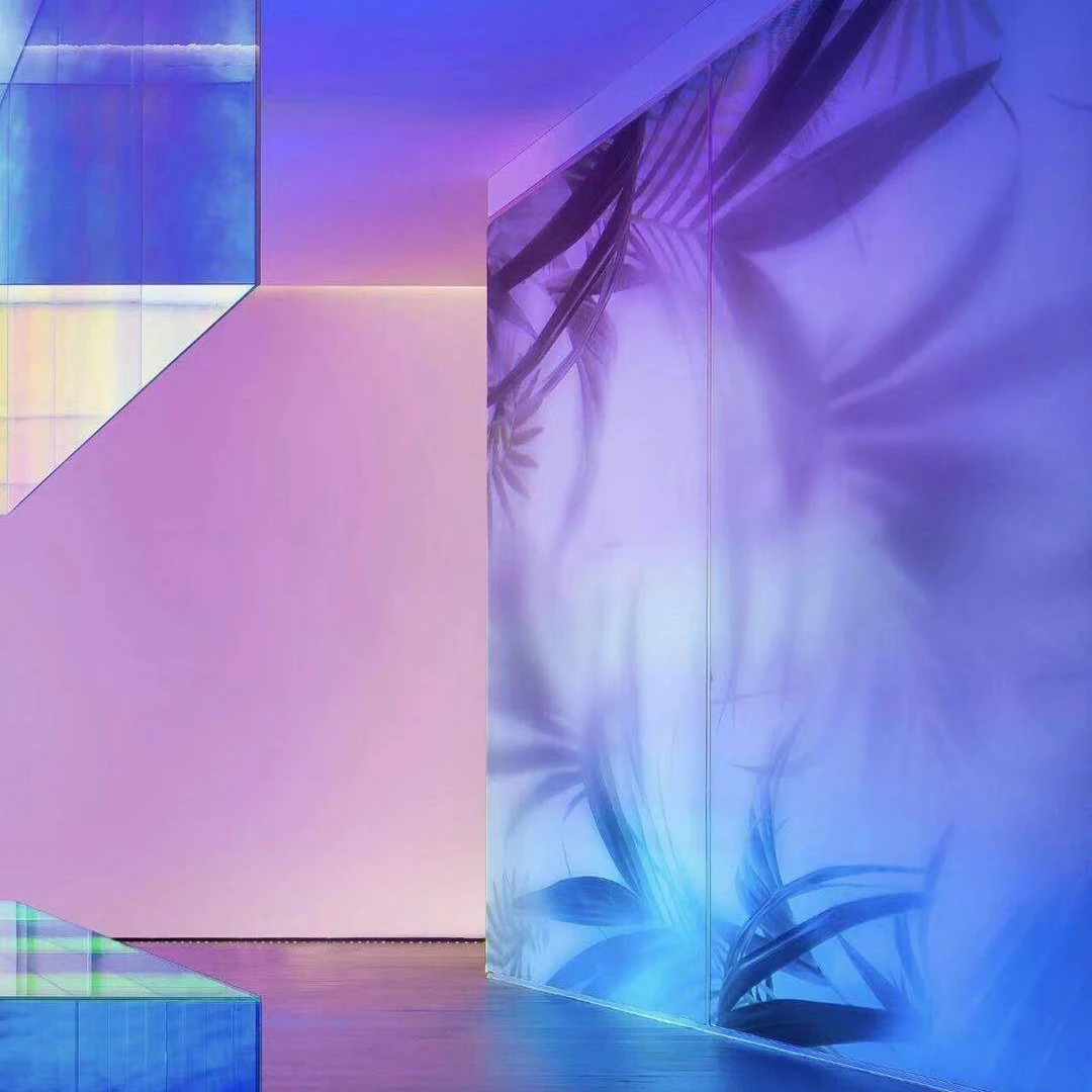 Wholesale Price Colorful Rainbow Art Tempered Decorative Glass for Partitions Buildings