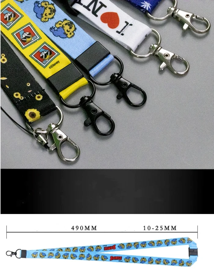 Customized Full Printing Polyester Lanyards Heart Transfer Printing Lanyards  Promotion Gifts Lanyards