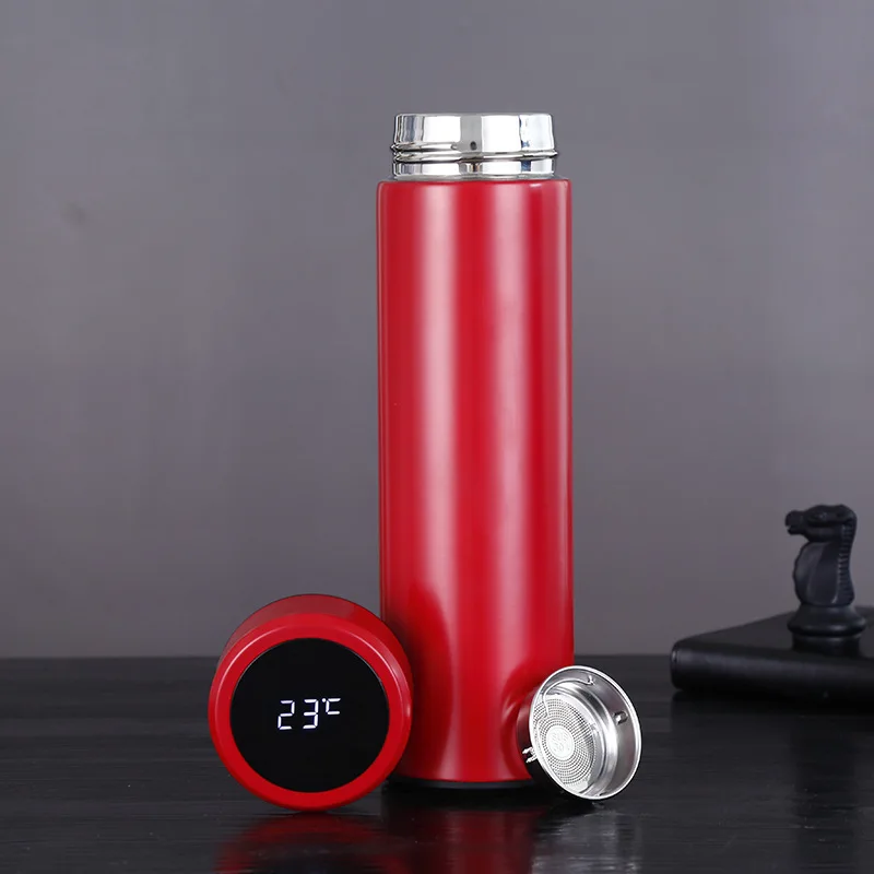 Smart LED Insulated Flask Stainless Steel Temperature Display Water Bottle with Tea Strainer for Coffee and Tea Travel Cup