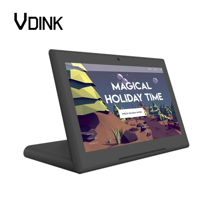 Vdink Portrait Touch Screen L Shape OEM Customer Feedback Evaluator Bank Restaurant Ordering Desktop Android Tablet