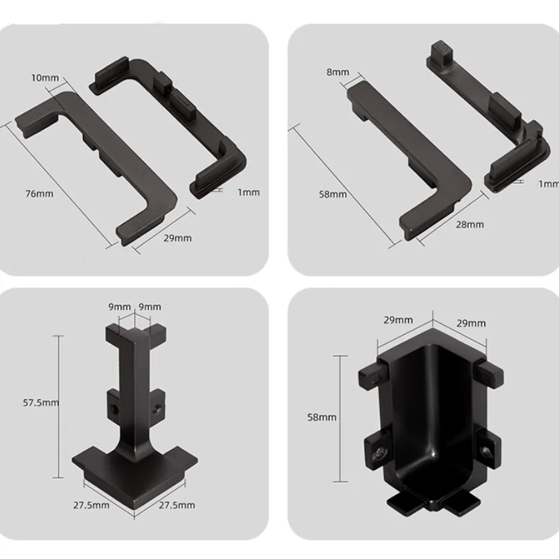 Gola aluminum profile handle end cap bracket zinc alloy profile internal and external connectors