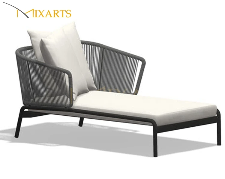 
Waterproof Outdoor Lounge Furniture Rope Woven Sunbed Chair 