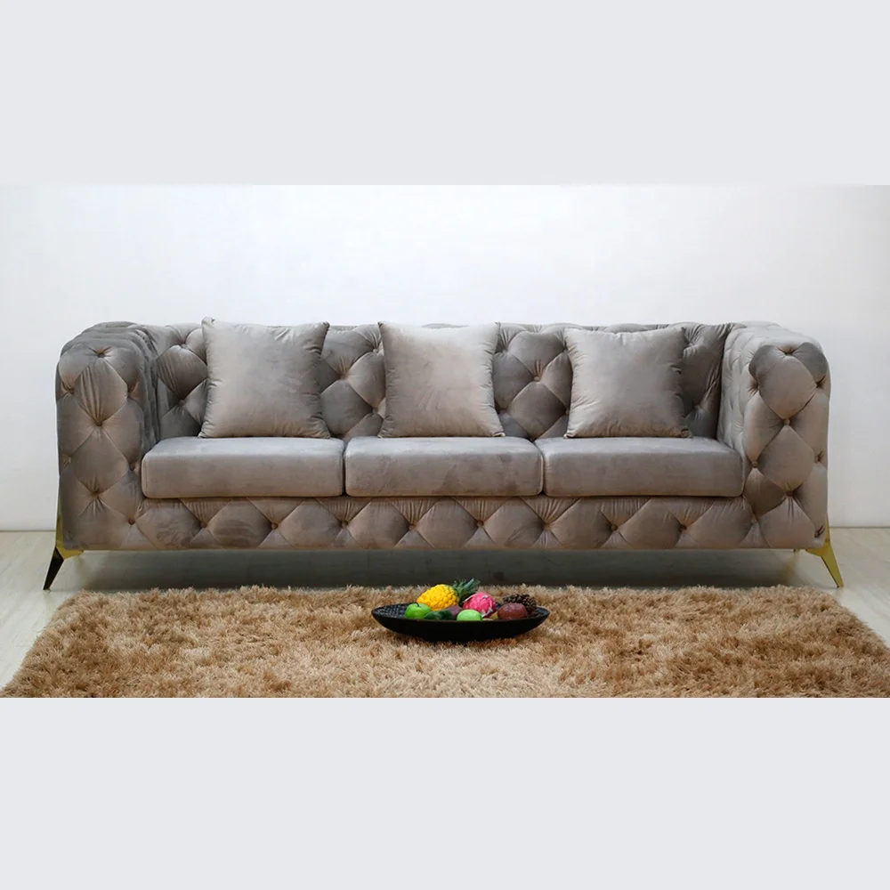 (SP-KS255A-3) New design luxury velvet office furniture sectional sofa