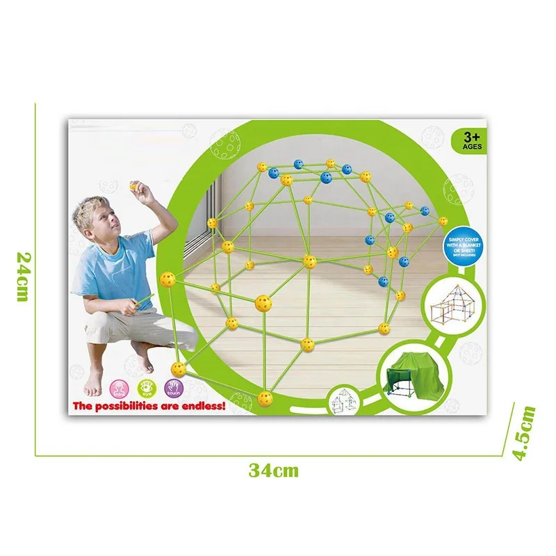 DIY Tent Kids Construction Fort Toys Building Castles Tunnels Tents Kit Play House Building Toys For XMAS Gift Building Block