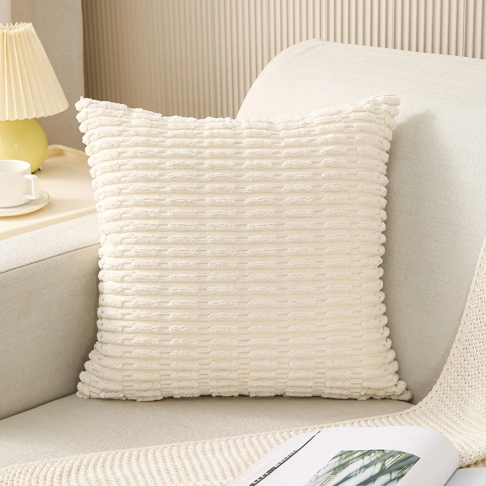 45*45cm Flannel Solid Pillow Cases Throw Luxury Pillow Covers For Hotel Short Plush Customised Cushion Cover