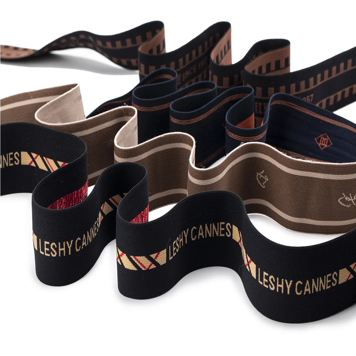 Factory High Strength Elastic Web Band Boxer Shorts Waistband  Jacquard Embroidered Logo Underwear Elastic Bands Boxer Waistband