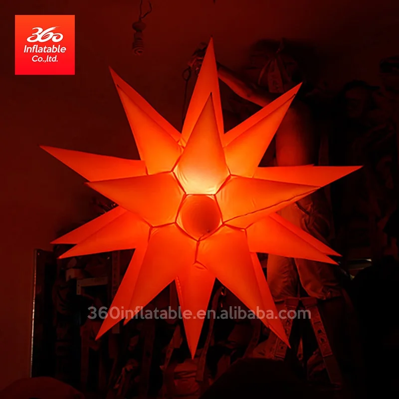 Attractive Design Party Decorations Inflatable Lighting Star with Inflatable Silver,orange,blue,green,silver Red Star Led Light