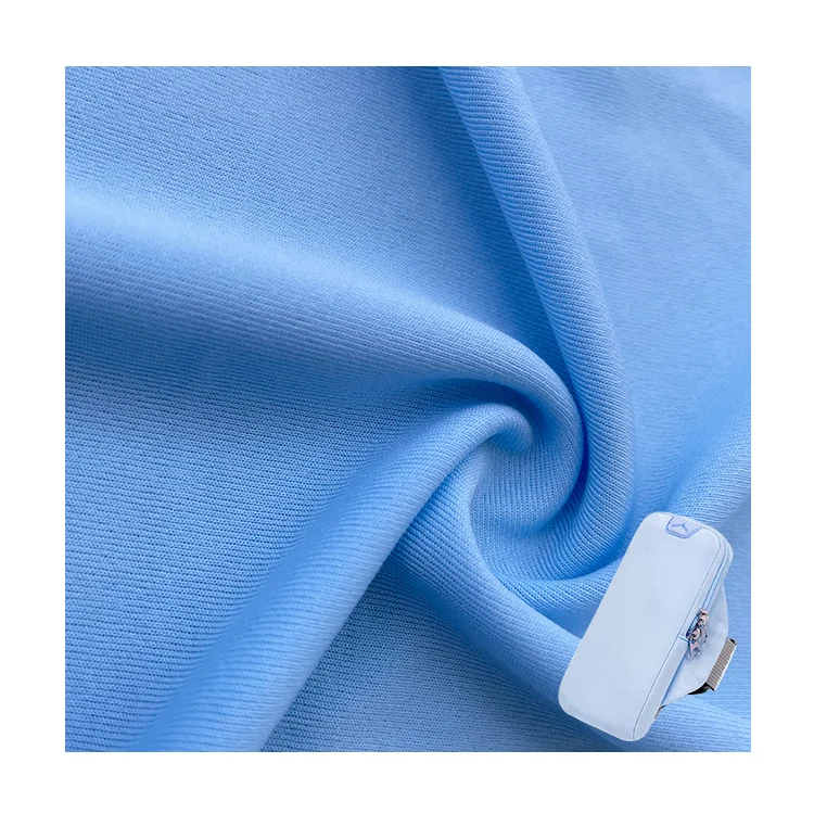 Moisture Wicking 75D 100 Polyester Textil Single Jersey 4 Way Stretch 100Polyester Tricot Fabric For Sport Arm Bag