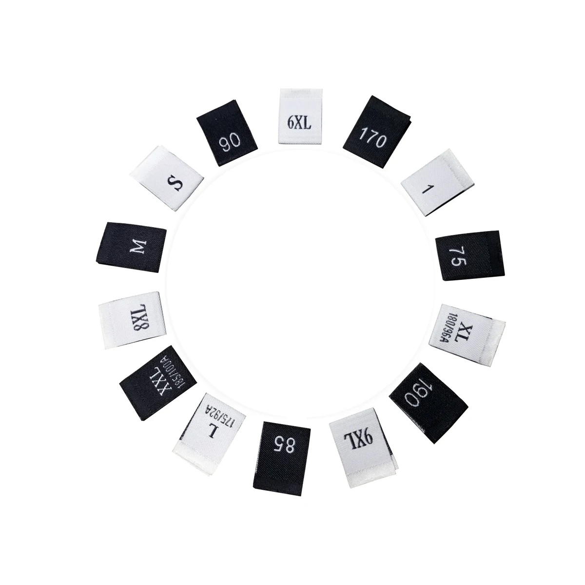 Digital Woven Label Clothing Size Labels Woven Neck Label For Clothing