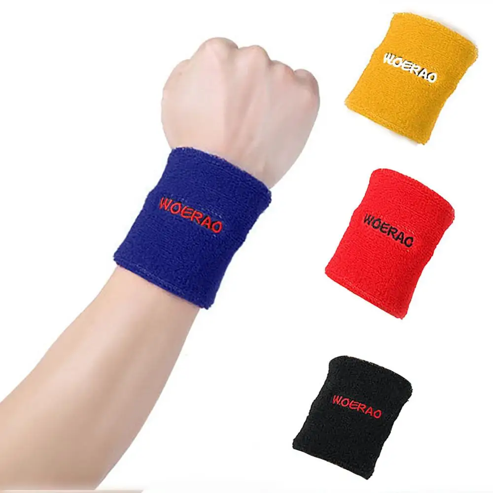 solid colors Unisex Sport pure Cotton Sweatband Wristband Wrist Protector Running Badminton Basketball Terry Cloth Sweat Band