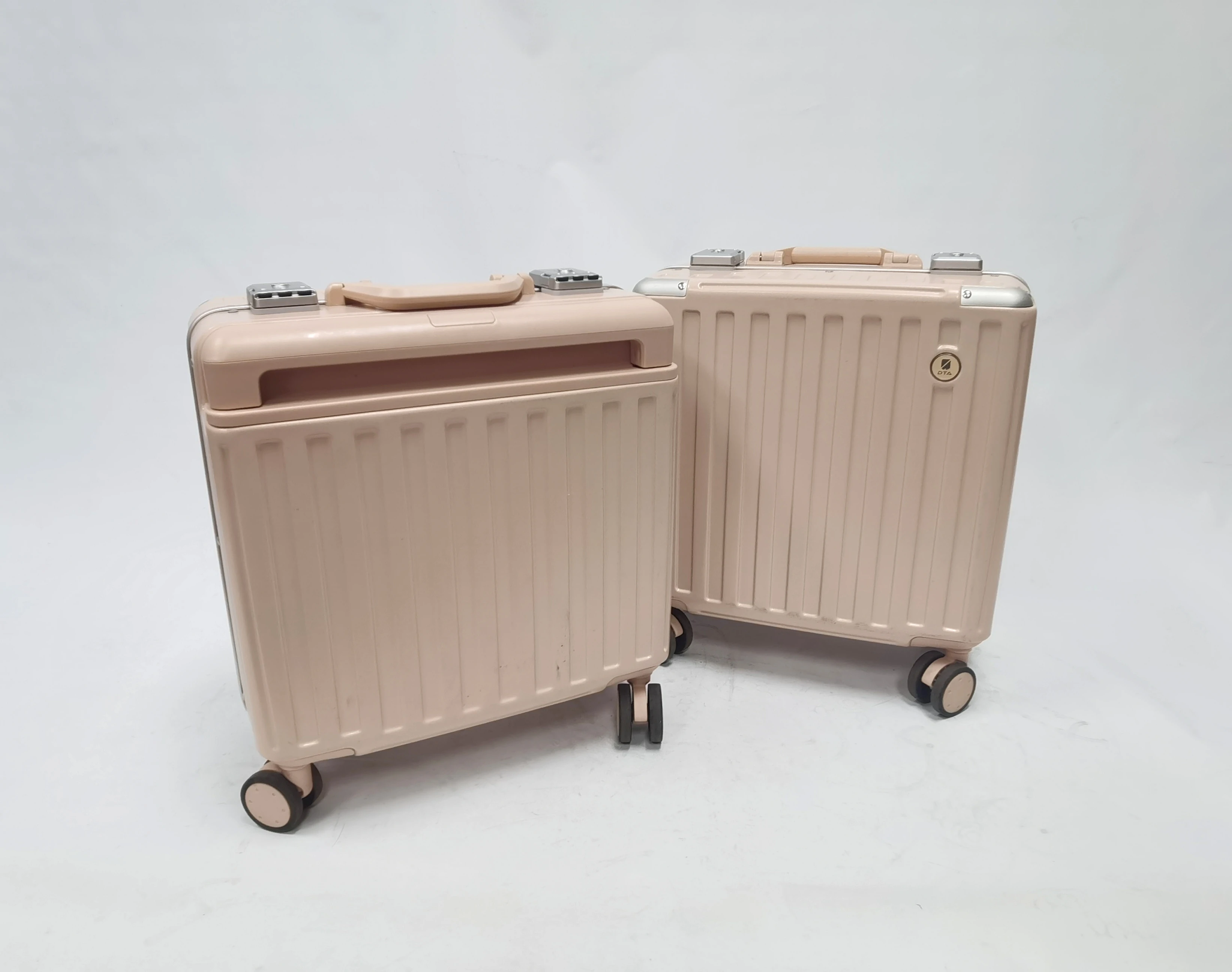 fashion luggage ABS+PC good quality luggage with zipper luggage with wide trolley handle