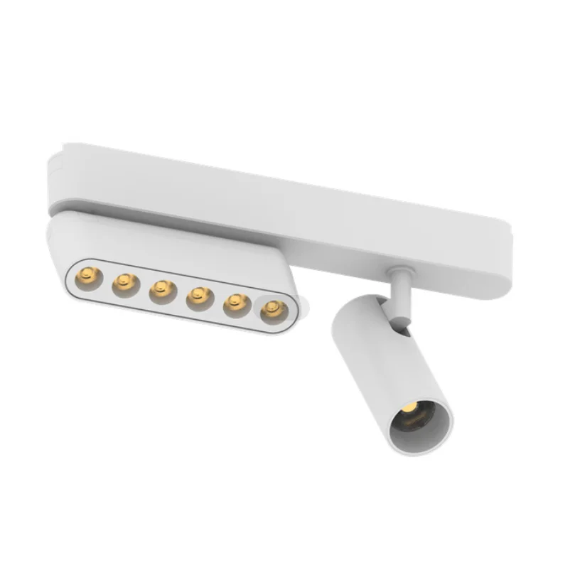 Kyqee Flexible Fabric Linear Rail System 24 Degree 6W*2 Ceiling Movable Led Grille Light Spot Light For Home Office