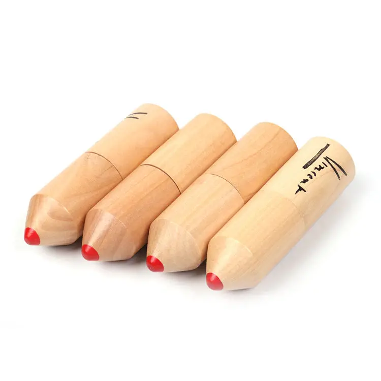 Best Selling Customized Logo Print Promotional Gift Wooden Crayon Shaped Coloured Tube Box Pencil