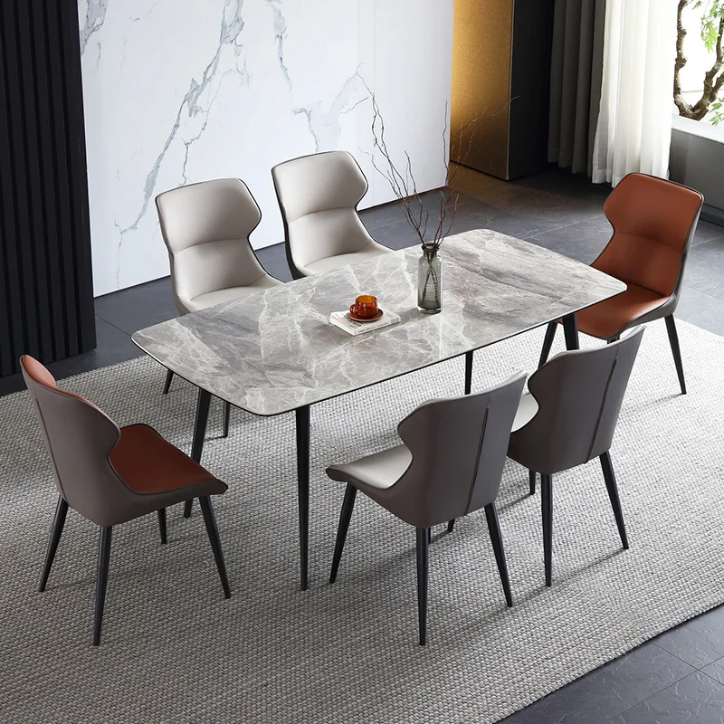 Fancy Luxury Restaurant Dining Room Chairs Golden Rose Stainless Steel Multi-Color Leather Cushion Design Feature Metal Material