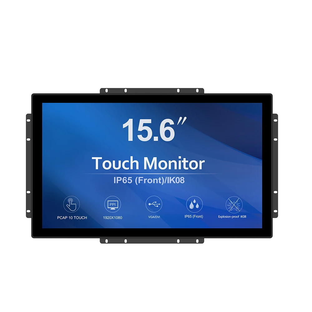 
1920x1080 full hd monitor 15.6 inch tft open frame touch screen monitor for Kiosk Gaming CCTV Advertising 
