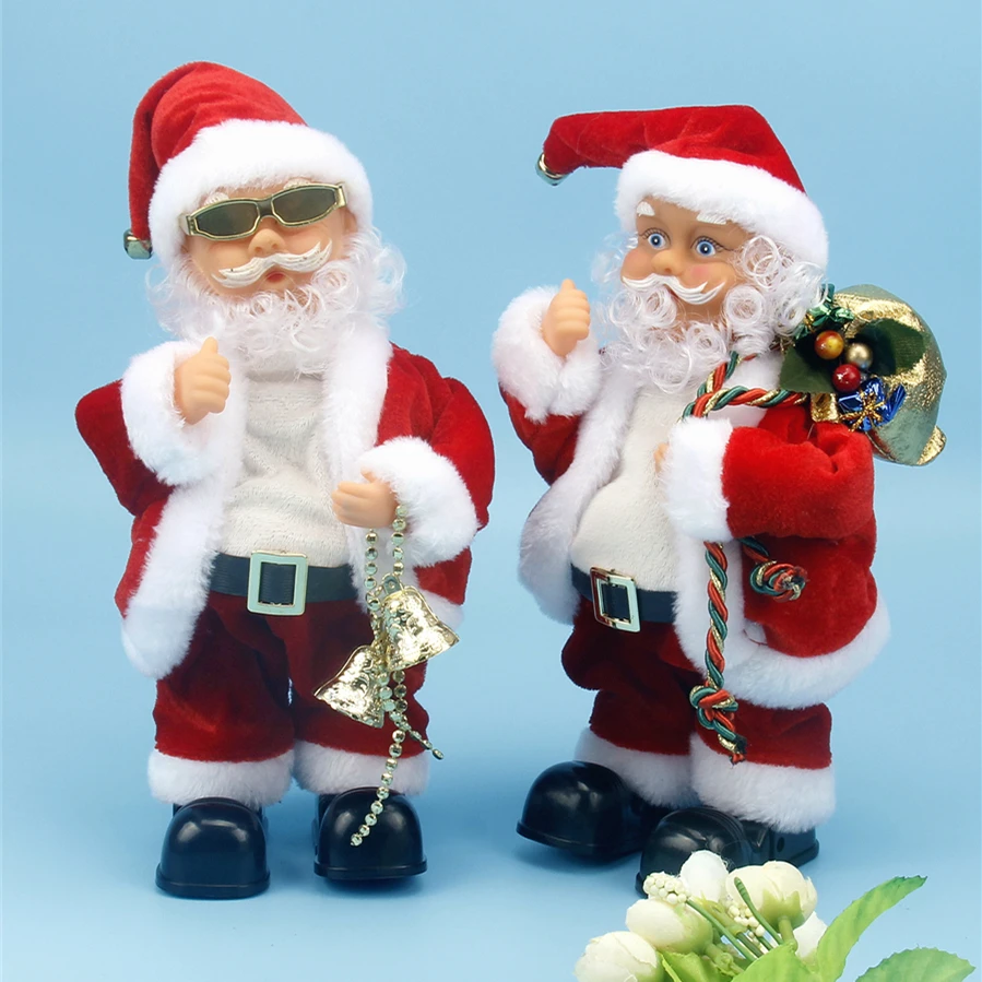 Наша фабрика продает детские электрические рождественские игрушки Санта-Клаус, подарки, праздничные плюшевые игрушки, украшения для пения и музыки