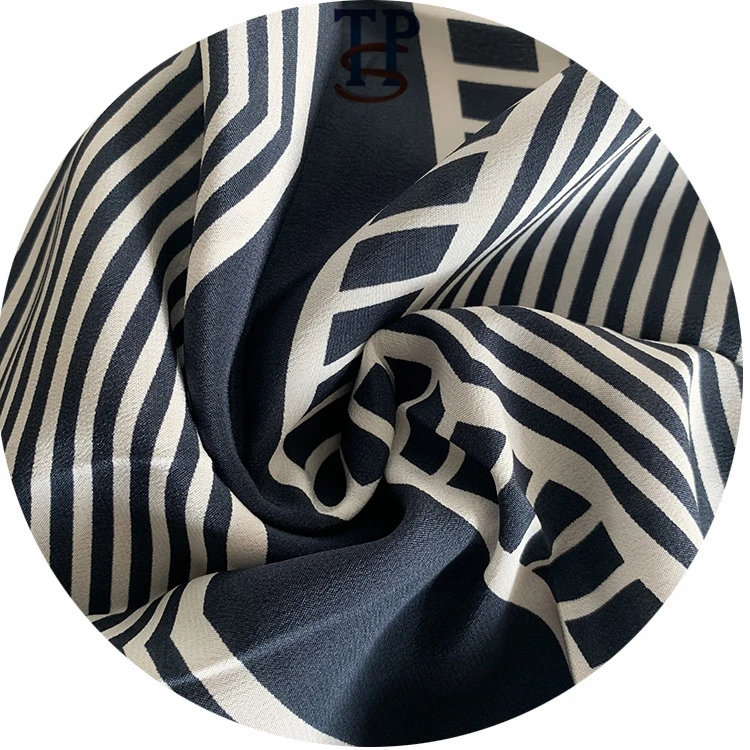 Бутик в полоску печатаный шёлк CDC cree крепдешин ткань из дышащего материала форп рубашки с коротким рукавом