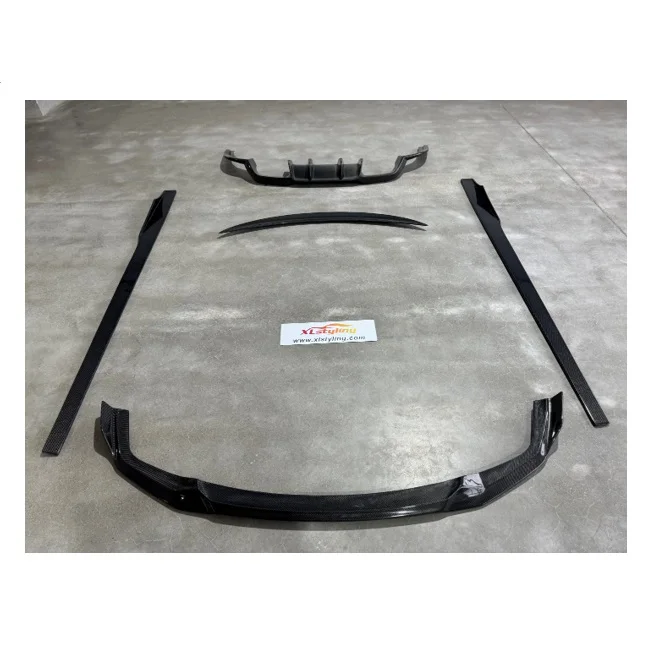 High quality car facelift aero kit for BMW F87 front lip splitter rear diffuser spoiler side skirt real carbon fiber f87 bodykit