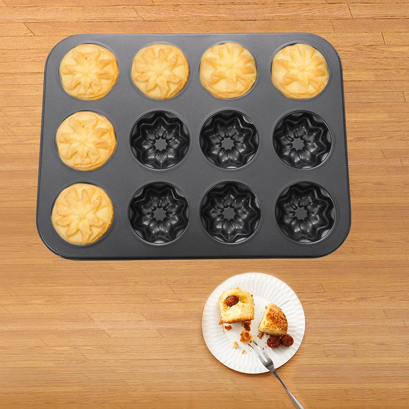
Muffin Tray 12 cup Cupcake Baking Tray Non- Stick Baking Pan carbon 