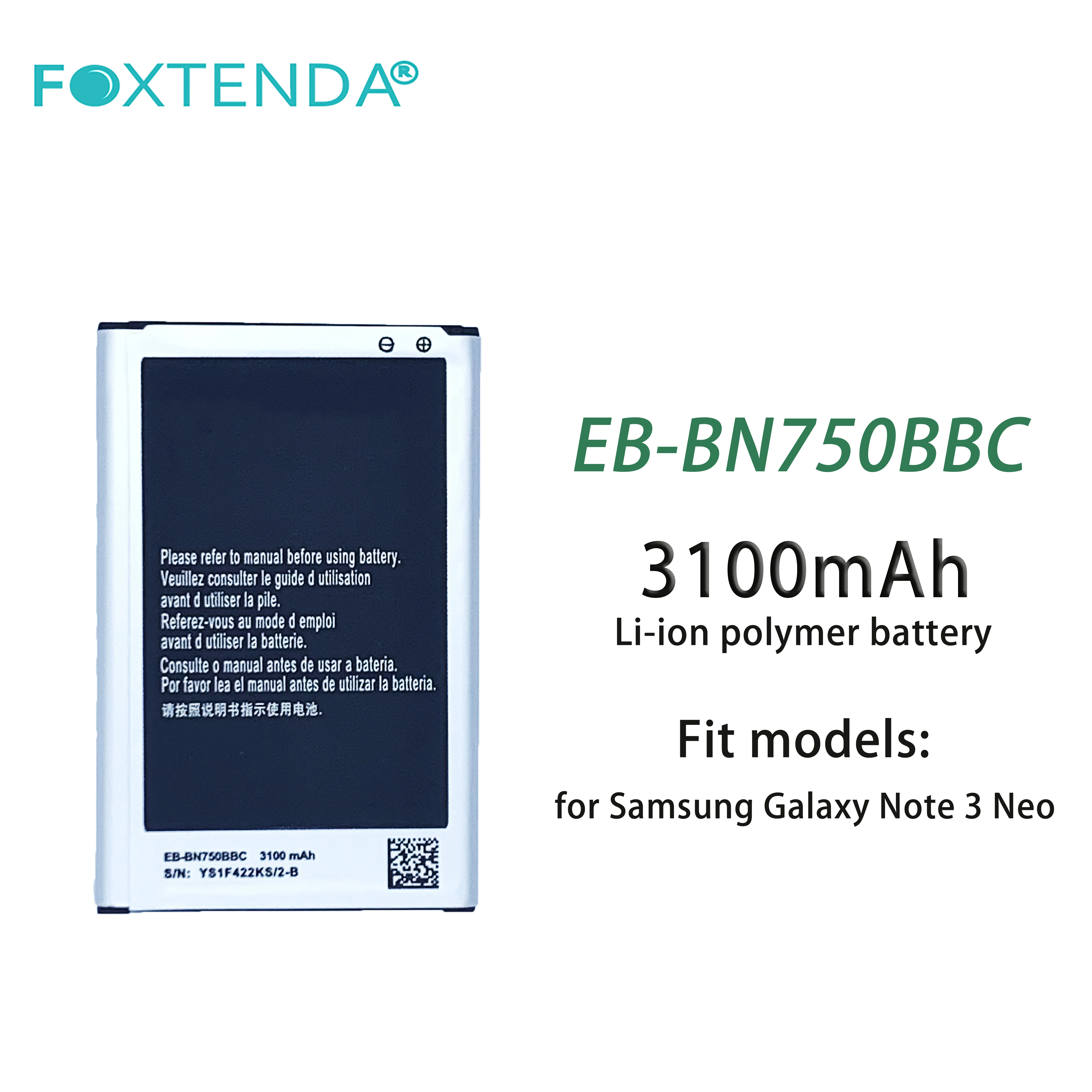 lithium polymer phone battery EB-BN750BBC for Samsung Galaxy Note 3 Neo rechargeable cellphone battery EB-BN750BBC