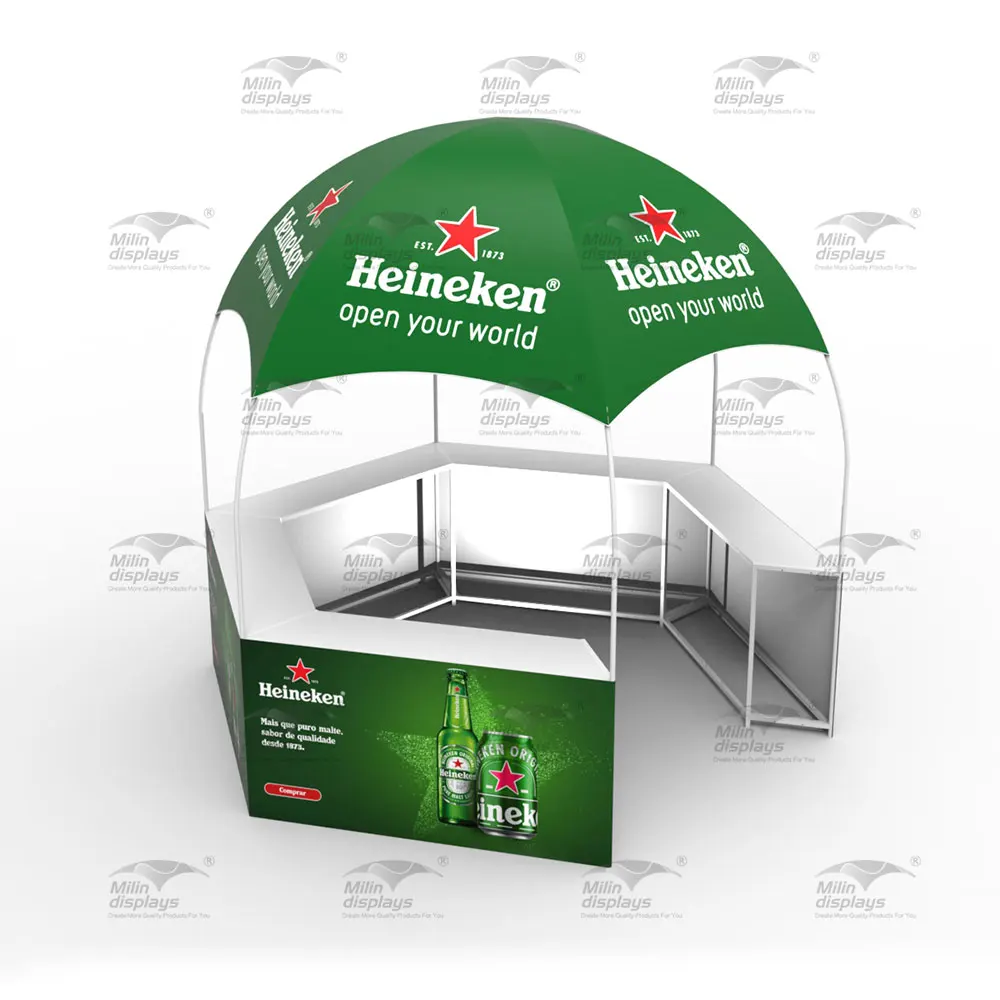 Hot sale roast white lacquered iron trade show tent waterproof promotion spider dome tent for advertising event