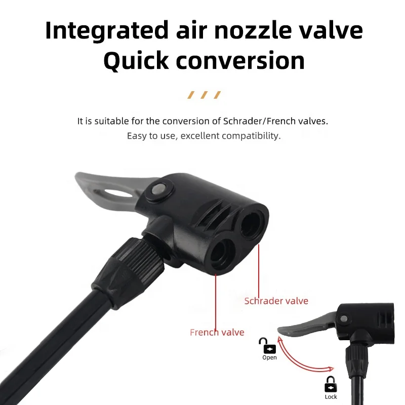 Portable Bicycle Tire Pump with Presta and Schrader Valve For Bike , Balls,Motorcycles High Quality Bike Air Pump