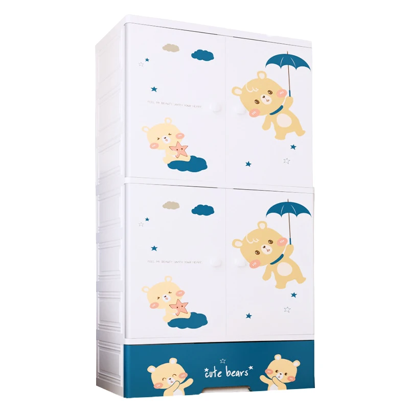 Пластиковые шкафы для детей, портативный органайзер, шкаф для хранения, детские шкафы, современный милый дизайн животных, большой шкаф