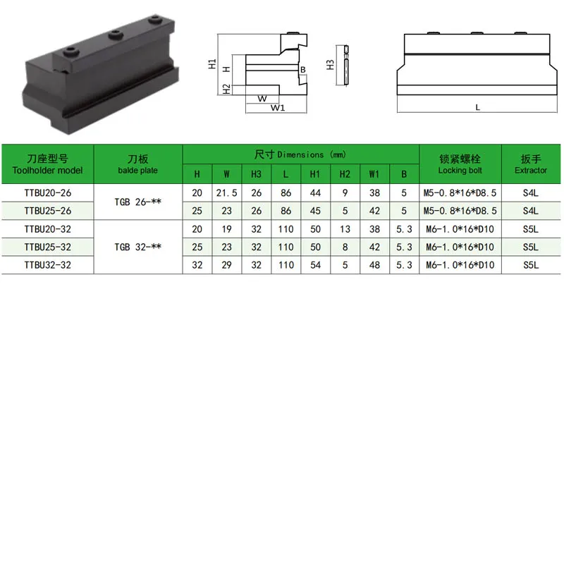 HARDVIK High quality Grooving cutting Tools  Parting & Grooving Tools TTBU20-26 TTBU25-26