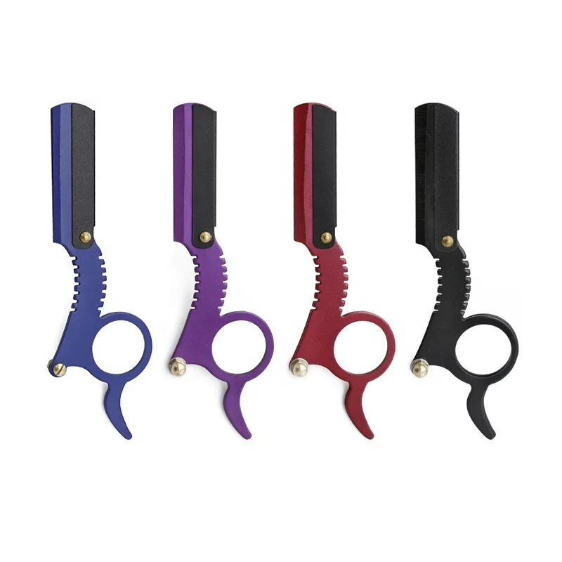 Colorful Stainless Steel Mini Razor Holder Professional Barber Finger Razor Holder