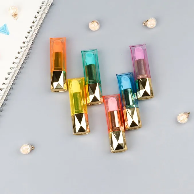 Factory Delivery Lipstick 6 Color Highlighter Student Cute Marker Pen Personalized Promotion Highlighter Pen