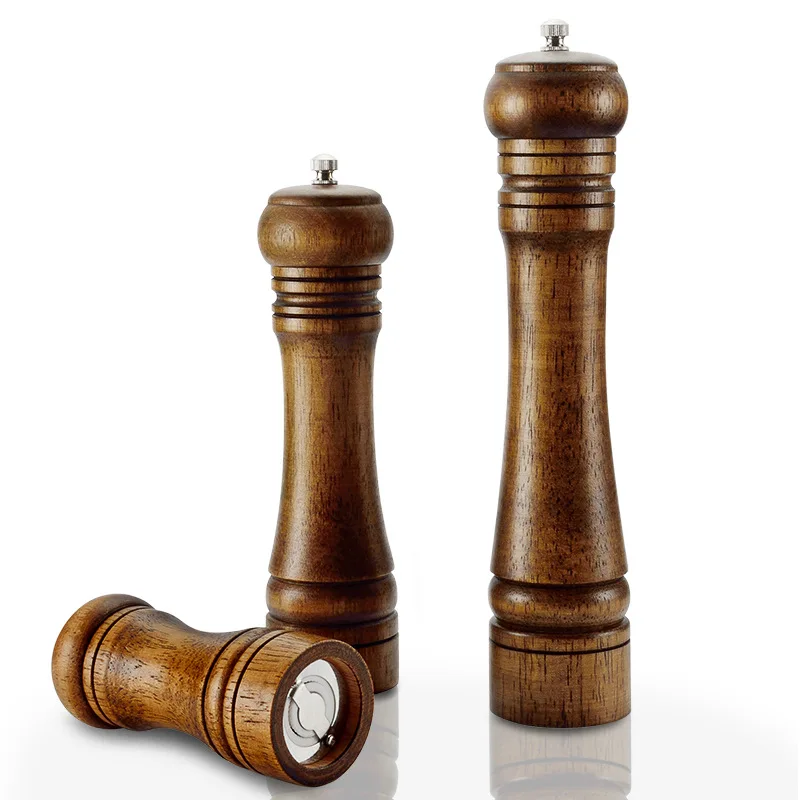 Pepper grinder solid wood pepper mill manual oak grinder multi-purpose seasoning bottle ceramic core kitchen tools