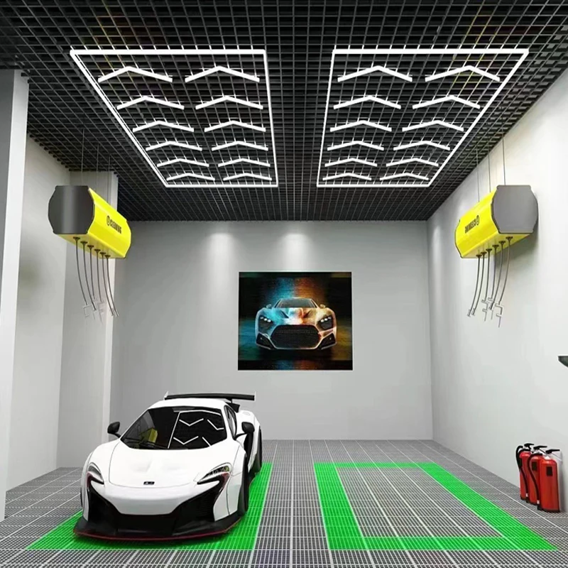 Легкая установка DIY Супер яркий 6000K 6*8 футов 680 Вт светодиодный сотовый гаражный фонарь для автомобильной мастерской