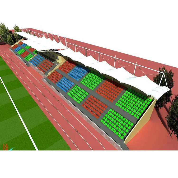 High quality outdoor bleacher canopy roof shed pvdf fabric waterproof tensile membrane for sale