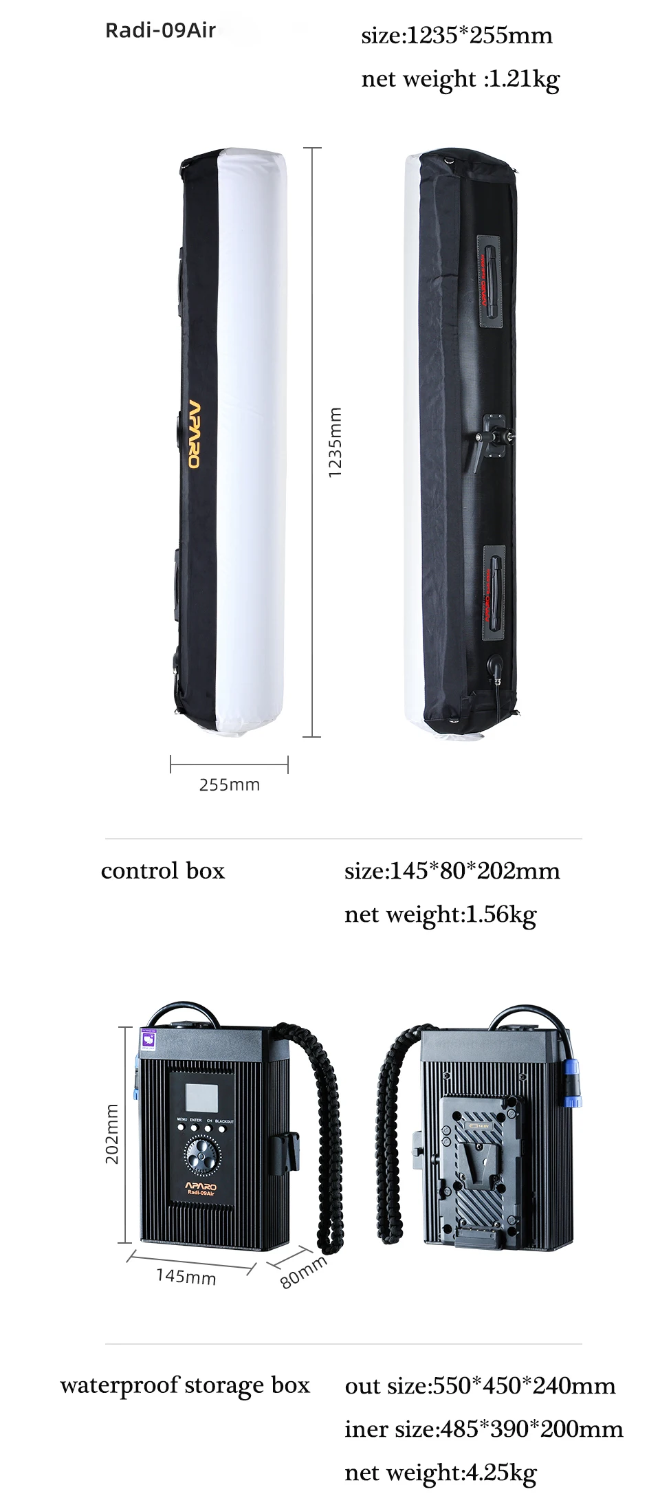 Falcon Eyes APARO Radi-09Air 150W Двухцветная светодиодная подсветка раздвижной держатель для фотографий надувные огни 9 сцены эффекты заполняющий свет видео