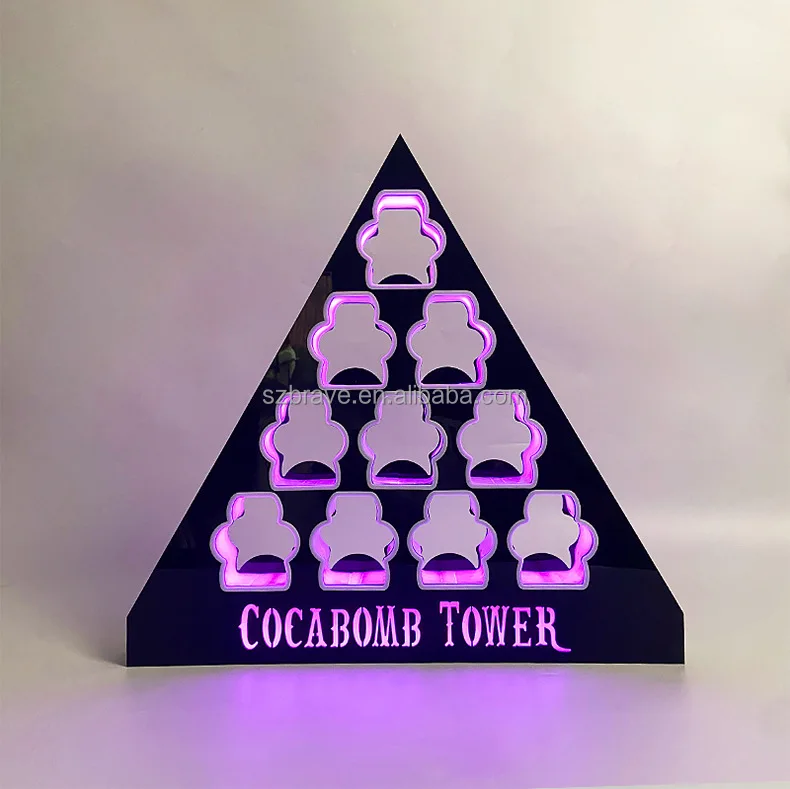 Rechargeable Acrylic LED Shot Glasses Luminous Light Up VIP Shot Glass Tray LED Cocktail Stand Wine Glass Cup Holder for bar