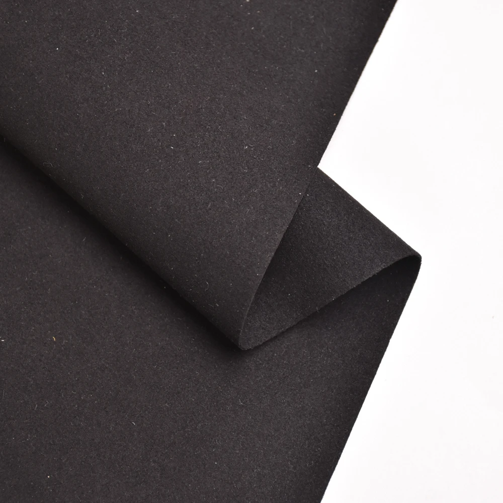 BLACK AMARA STOCK Wholesale 0.6mm  microfiber fabric double sided suede pu synthetic leather fabrics for shoe bag