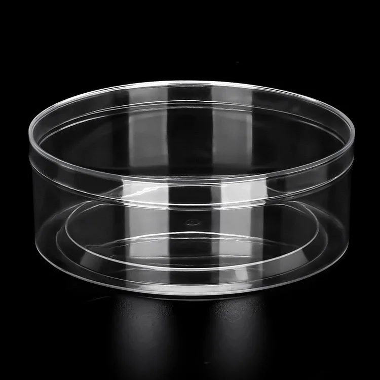 
Customizable logo design round PS high transparent plastic food box storage container 