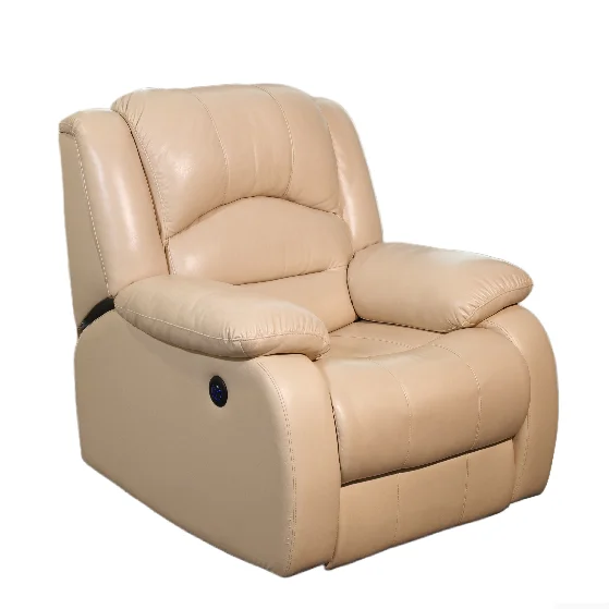 Cheap factory custom theater seats Home Theater electric single recliner White leather armchair chair